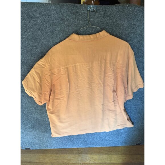 Cubavera Mens 2X/2XT Guayabera Shirt in ORANGEwith Embroidered Panels Short Slee - Picture 8 of 8